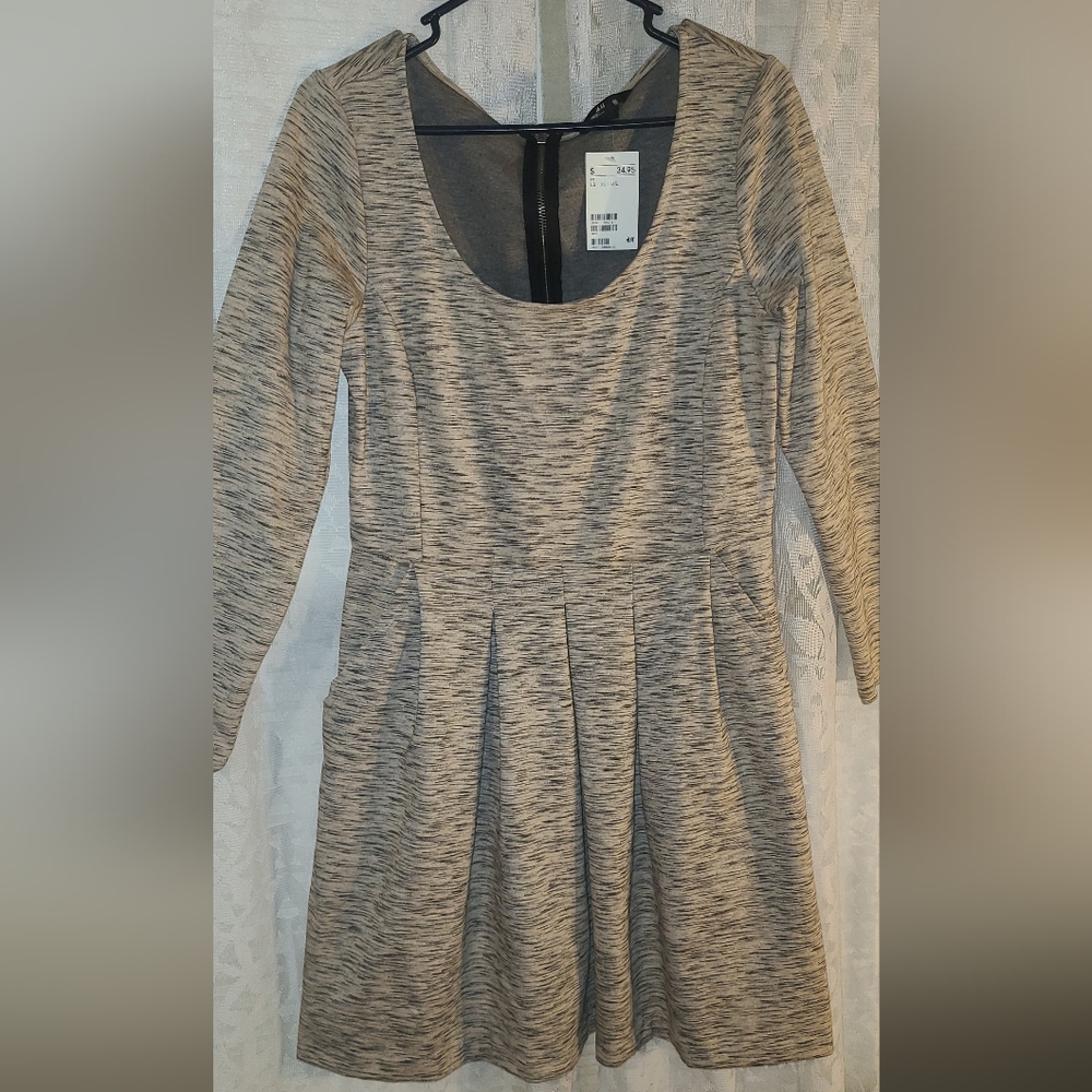 H&M Long Sleeve Blush Pink Pleated Dress